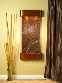 Adagio Water Features - Rustic Copper Rainforest Brown Authentic Marble