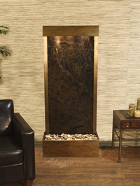 Adagio Water Features - Rustic Copper Rainforest Green Marble