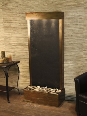 Adagio Water Features - Rustic Copper with Black Slate Featherstone