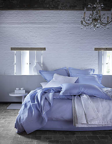 Alexandre Turpault Belle Ile Bedding is 100% linen and includes a duvet, flat sheet, shams, pillowcase.