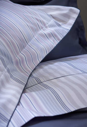 Alexandre Turpault Conti Jacquard Bedding includes a duvet, flat sheet, shams.