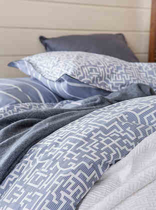 Alexandre Turpault Dedale Cotton Percale Bedding - Printed Labyrinth Pattern