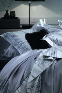 Alexandre Turpault Marly Jacquard Bedding includes a duvet, flat sheet, shams.