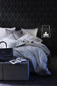 Alexandre Turpault Marly Jacquard Bedding includes a duvet, flat sheet, shams.