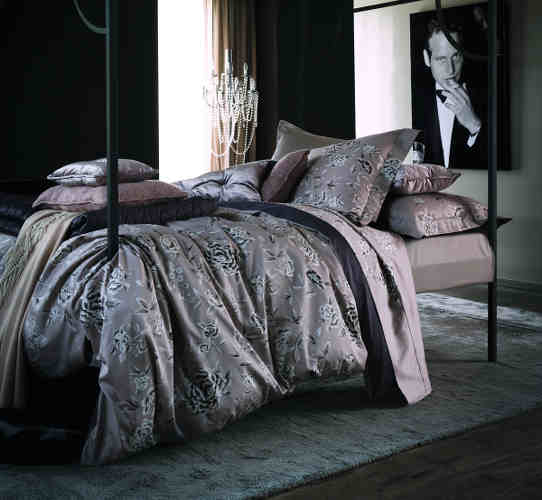 Alexandre Turpault Melisande Bedding is 100% Egyptian Cotton Sateen and includes a duvet, flat sheet, shams.