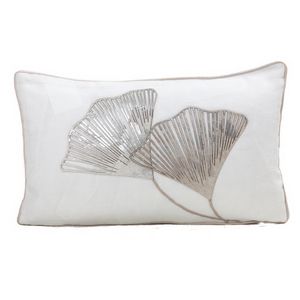 Fibre by Auskin Laser Cut Ginko White Decorative Pillow