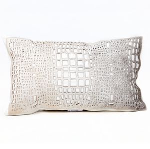 Fibre by Auskin Laser Cut Filigree Grey Decorative Pillow