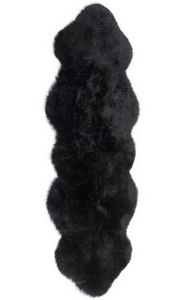 Fibre by Auskin Longwool Black Double Pelt Rugs.