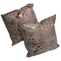 Metallic Cowhide Dec Pillow