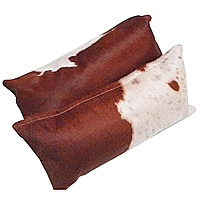 Dual Colored Cowhide Dec Pillow
