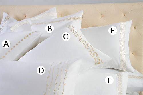 Bellino Fine linens Paillettes Embroidered Bedding - Embroidery Styles