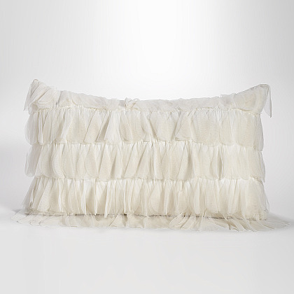 Couture Dreams Chichi Decorative Pillow - Ivory Petal - Natural Jute