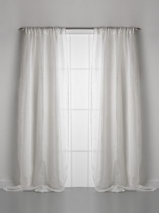 Couture Dreams Solid Linen Gauze Window Curtain - Ivory
