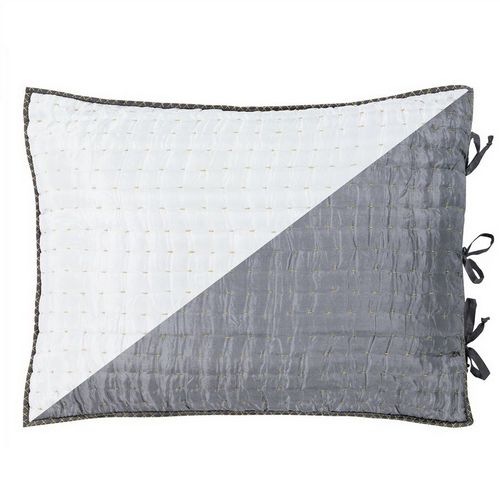 Designers Guild Chenevard - Chalk & Graphite Quilted Pillow Sham