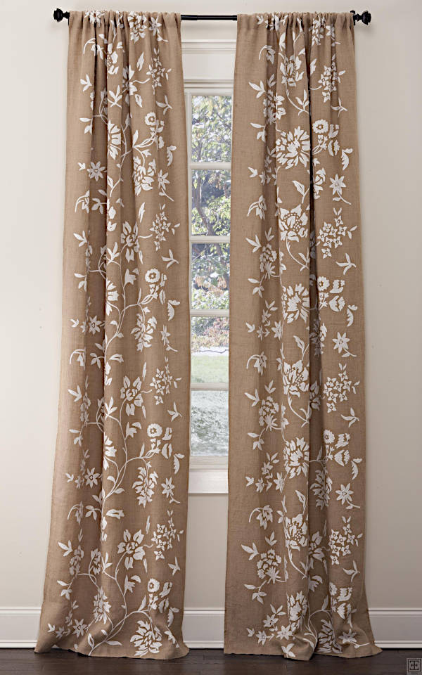Drapery - The floral design on this drapery is a beautiful art deco design that will enhance any room