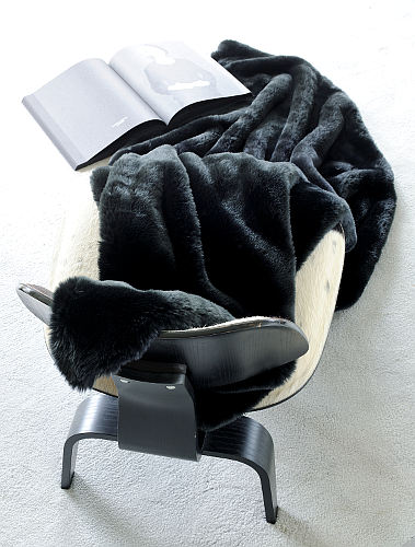 Evelyne Prelonge Black Faux Fur Coverlets & Throws & Decorative Pillows