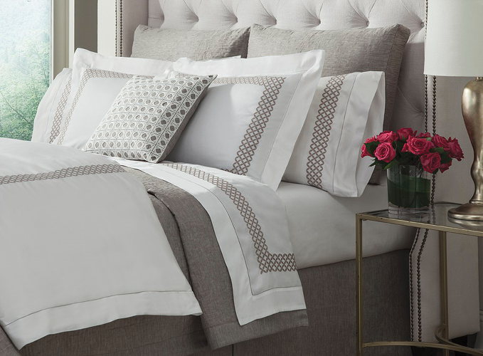 Home Treasures Avalon - Sateen bedding, Egyptian Cotton, duvets, shams, bed sheet, embroidered bedding