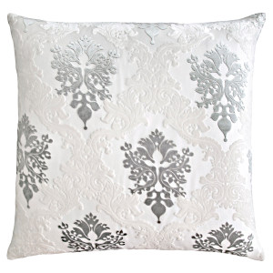 Kevin O'Brien Studio Brocade Velvet Decorative Pillow - White