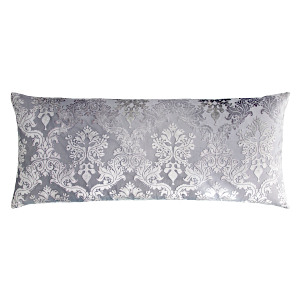 Kevin O'Brien Studio Brocade Velvet Decorative Pillow -  Silver.