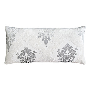 Kevin O'Brien Studio Brocade Velvet Decorative Pillow -  White.