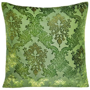 Kevin O'Brien Studio Brocade Velvet Decorative Pillow - Grass