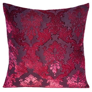Kevin O'Brien Studio Brocade Velvet Decorative Pillow - Raspberry