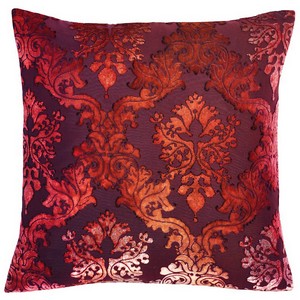 Kevin O'Brien Studio Brocade Velvet Decorative Pillow - Wildberry