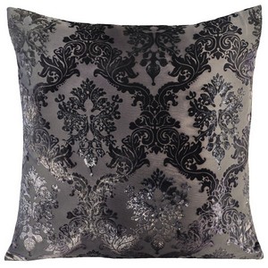 Kevin O'Brien Studio Brocade Velvet Decorative Pillow - Smoke