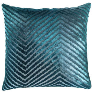 Kevin OBrien Studio Chevron Velvet Decorative Pillow - Pacific.