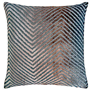 Kevin OBrien Studio Chevron Velvet Decorative Pillow - Gunmetal.
