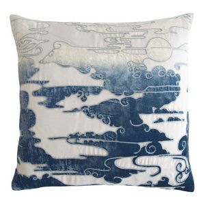 Kevin O'Brien Studio Cloud Appliqued Linen Throw Pillow