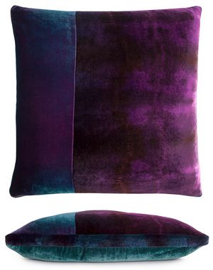 Kevin O'Brien Studio Color Block Velvet Throw Pillow in color Shark (Front)