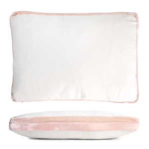 Kevin O'Brien Studio Double Tuxedo Linen/Cotton Decorative Pillow - Blush White (14x20)