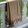 Kevin O'Brien Studio merino wool throws are available edged in silk/rayon velvet and embellished with velvet appliqu.