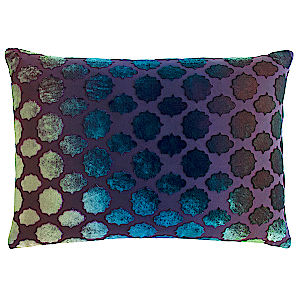 Kevin O'Brien Studio Mod Fretwork Velvet Decorative Pillow - Peacock 14x20