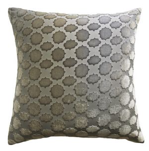 Kevin O'Brien Studio Mod Fretwork Velvet Decorative Pillow - Nickel