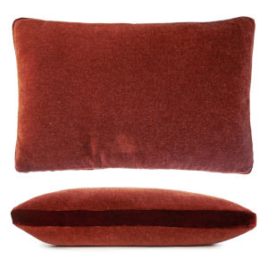 Kevin O'Brien Studio Mohair Decorative Pillows - Paprika w/Tuxedo Stripe (14x20)