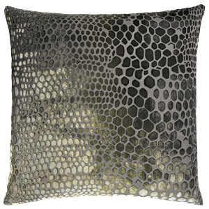 Kevin O'Brien Studio Snakeskin Velvet Decorative Pillow - Oregano Color (22x22)