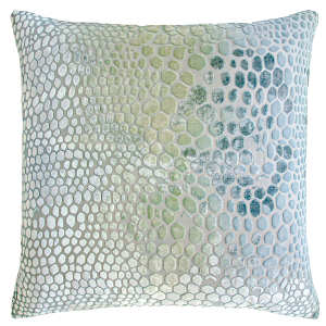Kevin O'Brien Studio Snakeskin Velvet Decorative Pillow - Ice Color
