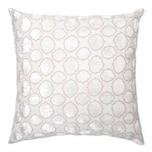 Kevin O'Brien Studio Tile Appliqued Linen Throw Pillow - Apricot (22x22