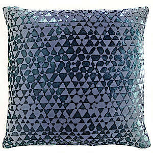 Kevin O'Brien Studio Triangles Velvet Decorative Pillow - Shark.