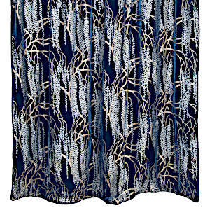 Kevin O'Brien Studio Cobalt Black Willow Velvet Throws are made with silk and rayon.