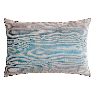 Kevin O'Brien Studio - Woodgrain Velvet Decorative Pillow - Robins Egg.