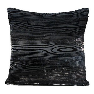 Kevin O'Brien Studio - Woodgrain Velvet Decorative Pillow - Smoke.