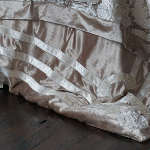 Lili Alessandra Angie Champagne/Ivory Velvet with Ivory Applique Jacquard Duvet Cover