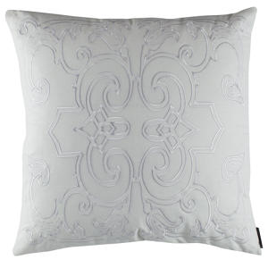 Lili Alessandra Mozart White Linen with White Linen Applique Pillow