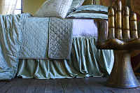 Lili Alessandra Chloe Diamond Quilted Champagne Velvet Coverlet Collection