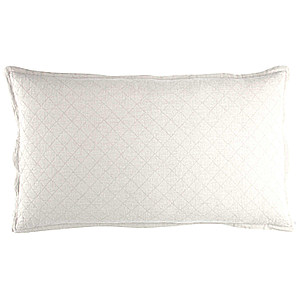 Lili Alessandra Emily 100% Linen Diamond Quilted White  Pillow - King