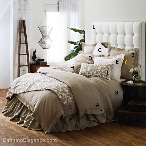 Lili Alessandra Jon L Bedding Flax Linen with Tailored Double Flange Collection