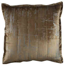 Lili Alessandra Moderne Straw Velvet/Silver Print Quilted Euro Pillow